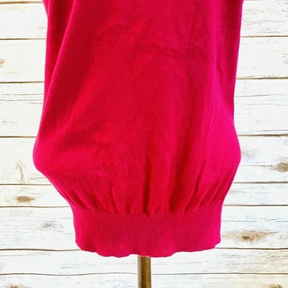 ANN TAYLOR PETITES Women Cap Sleeve Pullover V-Neck Pink Casual Shirt Size SP - Picture 9 of 12